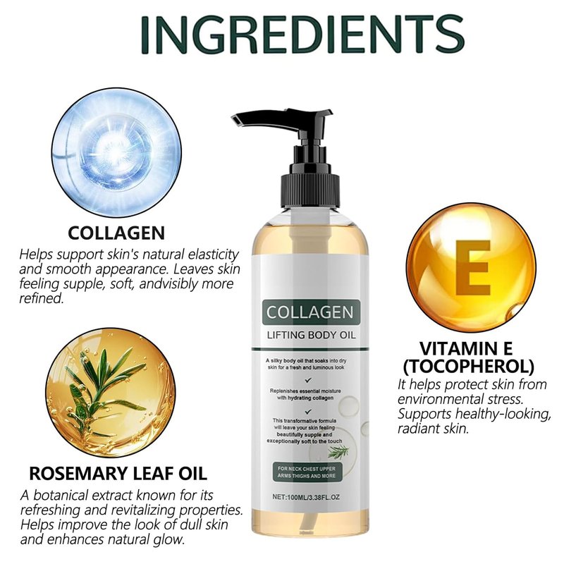 Collagen Body Oil - Firming Skin Treatment for Smooth, Youthful Glow