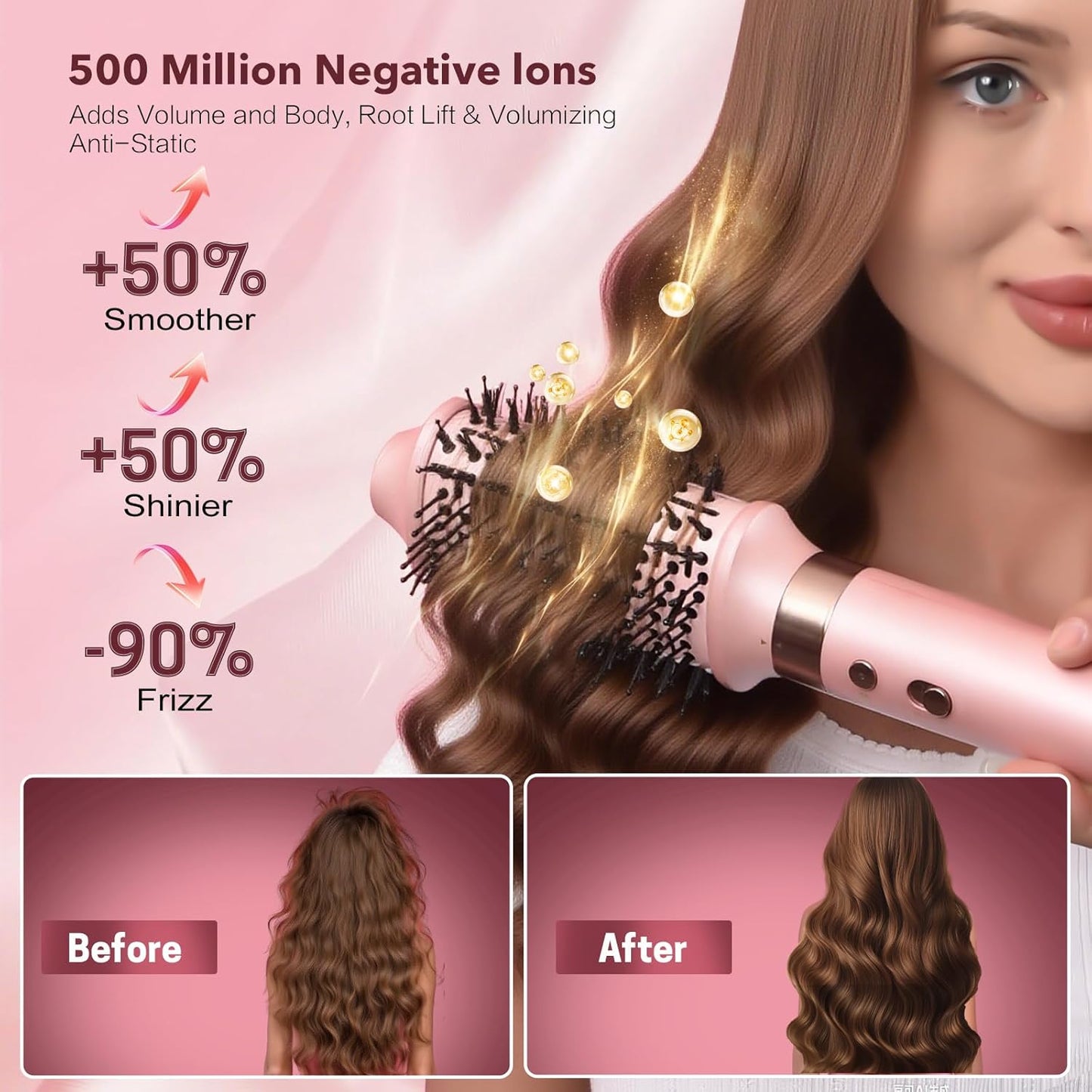 StyleVibe 6-in-1 Air Styler - Fast Drying Hair Dryer & Curling Brush for Smooth Blowouts | Frizz-Free, No Heat Damage