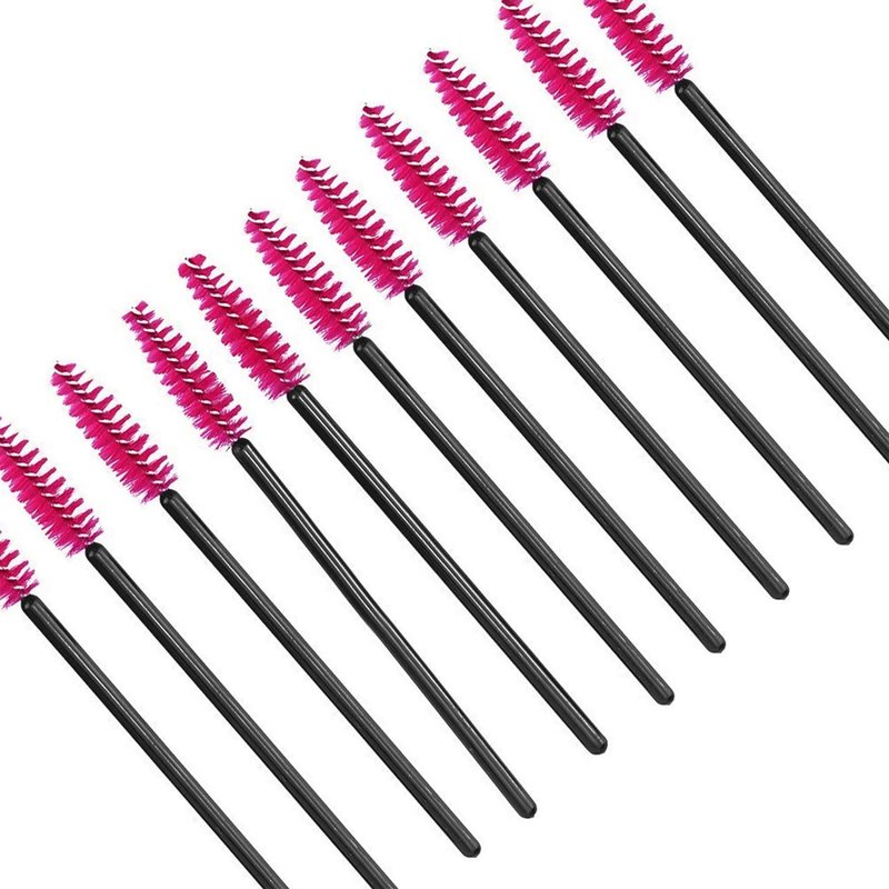 Disposable Eyelash Mascara Brushes - 100PCS for Eyelash Extensions & Makeup | Rose Color
