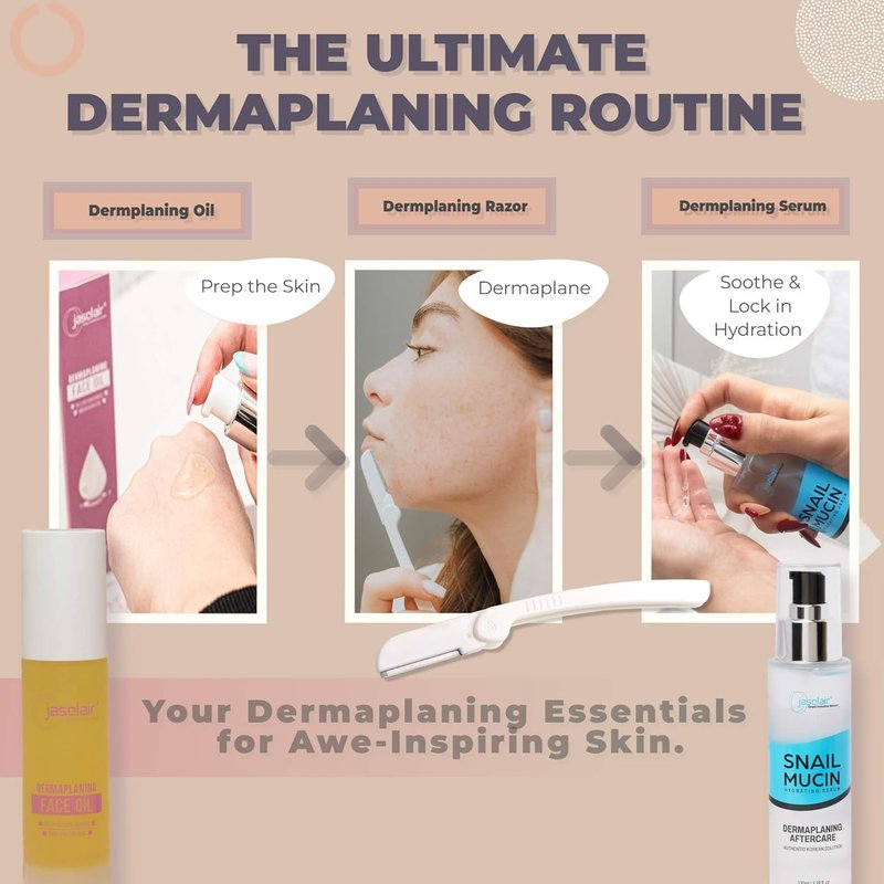 Jasclair Dermaplaning Razor | 9 Count Face Razors for Women - Gentle Exfoliation & Peach Fuzz Removal