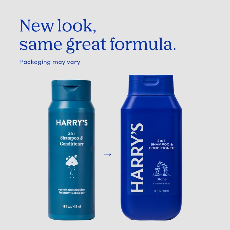 Harry's Men's 2 in 1 Shampoo and Conditioner for All Hair Types - Stone Scent - (3 Pack) 14 fl oz - No Parabens or Sulfates