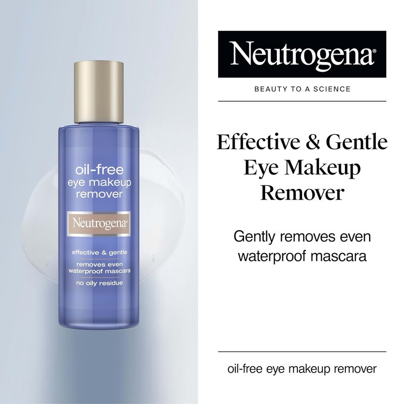 Neutrogena Gentle Eye Makeup Remover - Oil-Free Formula for Sensitive Eyes | 8 fl. oz Non-Greasy Cleanser