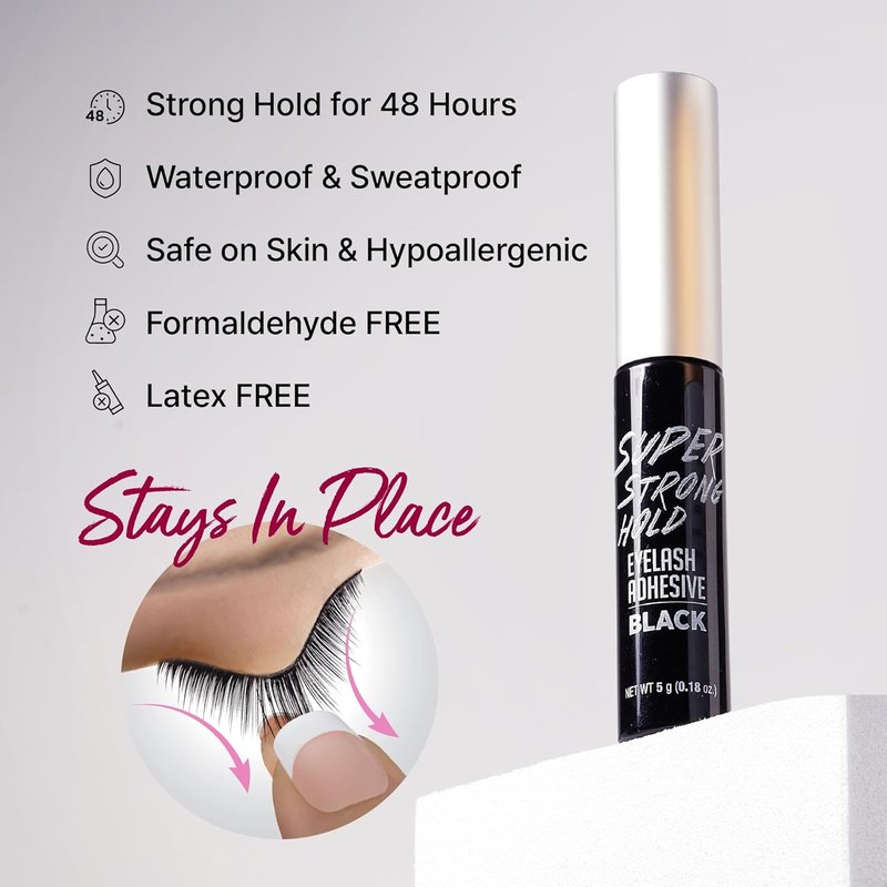 i-ENVY By KISS Eyelash Adhesive - Waterproof, Long-Lasting Strip Lash Glue | Allergy & Latex Free, Black (3 Pack)