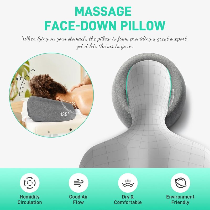 Skiennix Face Down Pillow - Comfortable Massage Headrest for Stomach Sleeping | Ideal for Post-Surgery Recovery