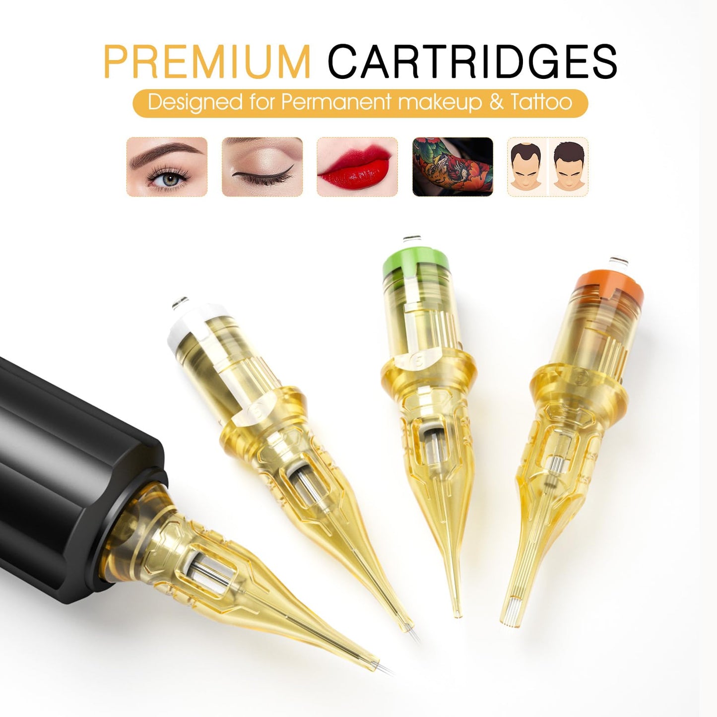 BIOMASER Tattoo Needles 1RL Tattoo Cartridge Needles Single Needle Tattoo Cartridges for Tattooing 20 Count Round Liner with Membrane for Rotary Tattoo Gun Pen Machine Tattoo Supplies（1201RL)