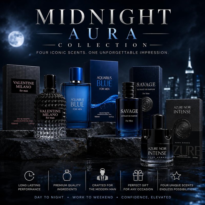 Men’s Cologne Gift Set – 4 Fragrance Collection (Valentine Milano, Valencia Uomo, Uomo Fantasy, Verse Pour Homme) – Citrus, Woody, Aromatic & Spicy Notes – 3.4 Fl Oz Each