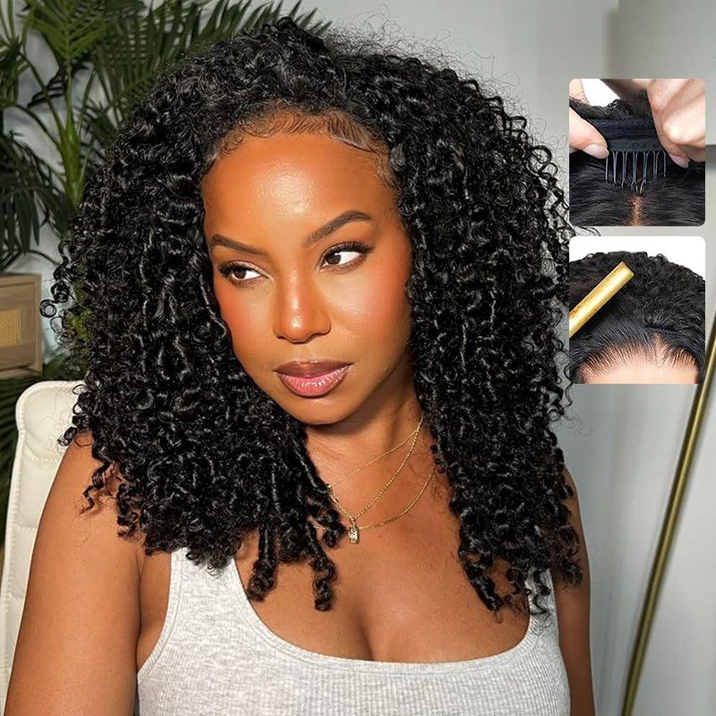 Legendhair Burmese Curly Half Wig Human Hair 26 Inch 180% Density Wear and Go Glueless Wig with Drawstring Spiral Curly Ends 3 in 1 Flip Over Headband Wig Beginner Friendly for Black Women