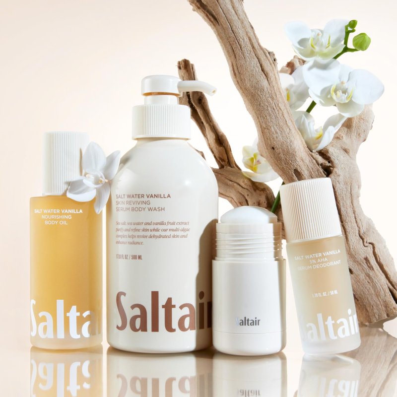 Saltair Body Wash 2-Pack – Salt Water Vanilla – Moisturizing Body Wash with Multi-Algae Complex – Scented Shower Gel for Women and Men – 2x 17oz – Vegan, Cruelty-Free, Paraben-Free