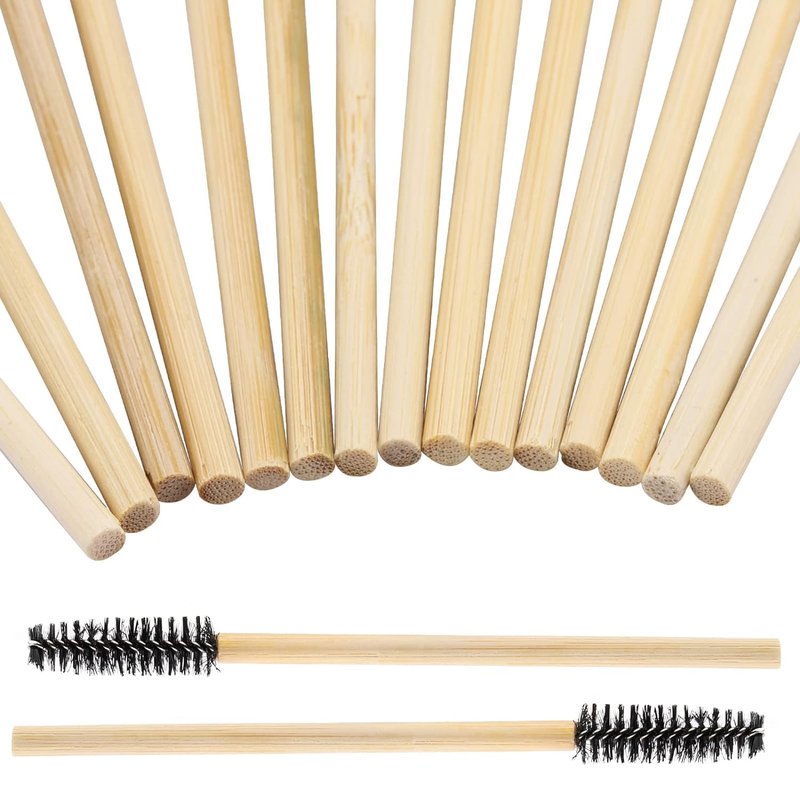 Disposable Mascara Wands - Eyelash Brush Spoolies for Extensions | Black Bamboo Sticks (300 Count)