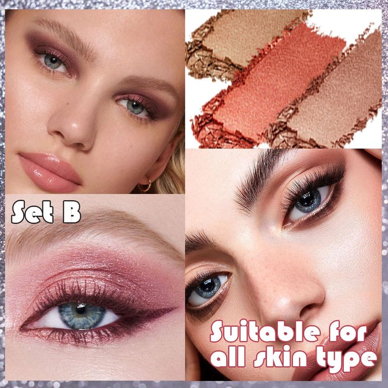 12 Colors Warm Neutral Eyeshadow Palette with Mirror & Brush, Matte & Shimmer Nude Brown Eye Makeup Palette for Women Longwear, Highly Pigmented Blendable Shades for Natural & Soft Smoky Looks, Set B