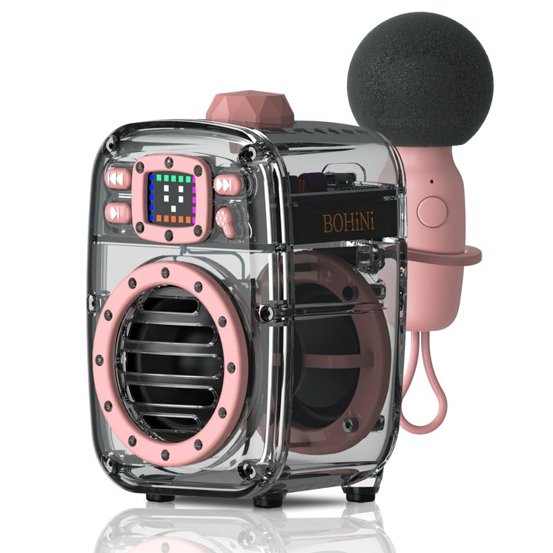 Portable Bluetooth Speaker with 360°HD Stereo Sound and Robust Bass, Stocking Stuffers, Microphone, 3-8H Playtime, BT 5.3, DSP, Small Wireless Speaker for party, camping, car, White Elephant Gifts