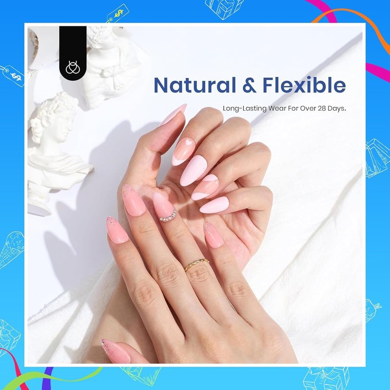 Beetles Gel Nail Kit - 504pcs Almond Short Nail Tips with 9-in-1 Glue & Mini LED Light | DIY Acrylic Set for Home Use, Perfect Gift for Women & Girls