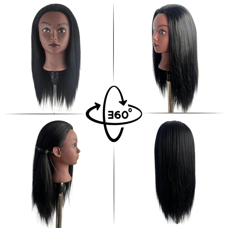 Hair Mannequin Head for Braiding - 16 Inch Practice Doll for Hairstyling Training