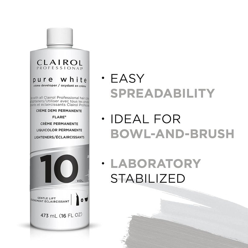 Clairol Professional Pure White 10 Volume Hair Developers for Lightening & Gray Coverage