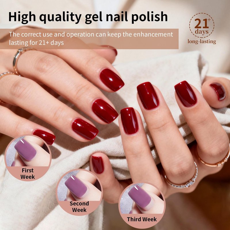 JODSONE 60 PCS Gel Nail Polish Kit 55 Colors Gel Polish Base Top Coat for Women and Girls