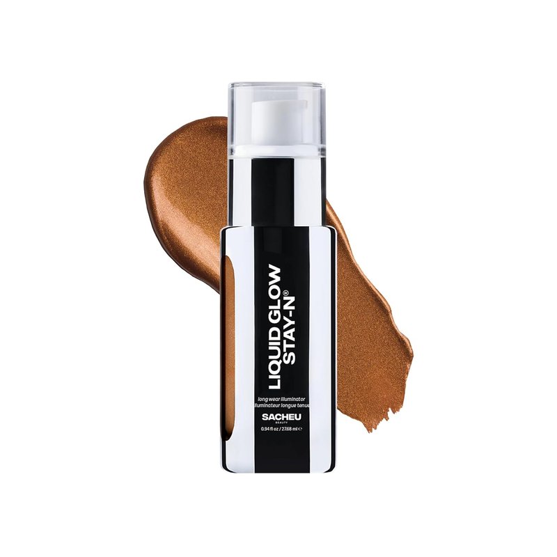 Liquid Glow STAY-N Highlighter & Illuminator Makeup - 30ml Long-Lasting Luminous Finish, Toasty Glaze