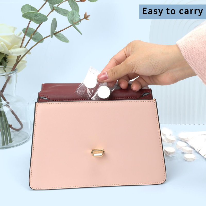 Classycoo Compressed Towel 100 PCS Mini Tablets Disposable Portable Face Towel Cotton Coin Tissue for Travel, Camping, Hiking, Sport, Beauty Salon, Home Hand Wipes and Other Outdoor Activities (White)
