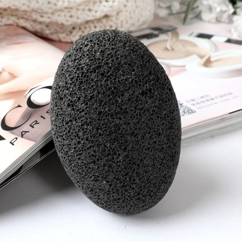 Natural Foot Pumice Stone for Feet, Borogo 4-Pack Lava Pedicure Tools Hard Skin Callus Remover for Feet and Hands Black