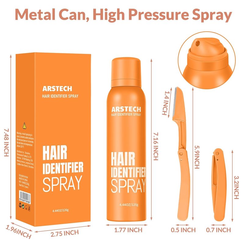 Hair Identifier Spray - Dermaplaning Tool for Women | Face Shaving & Hair Removal Kit with 4 Razors