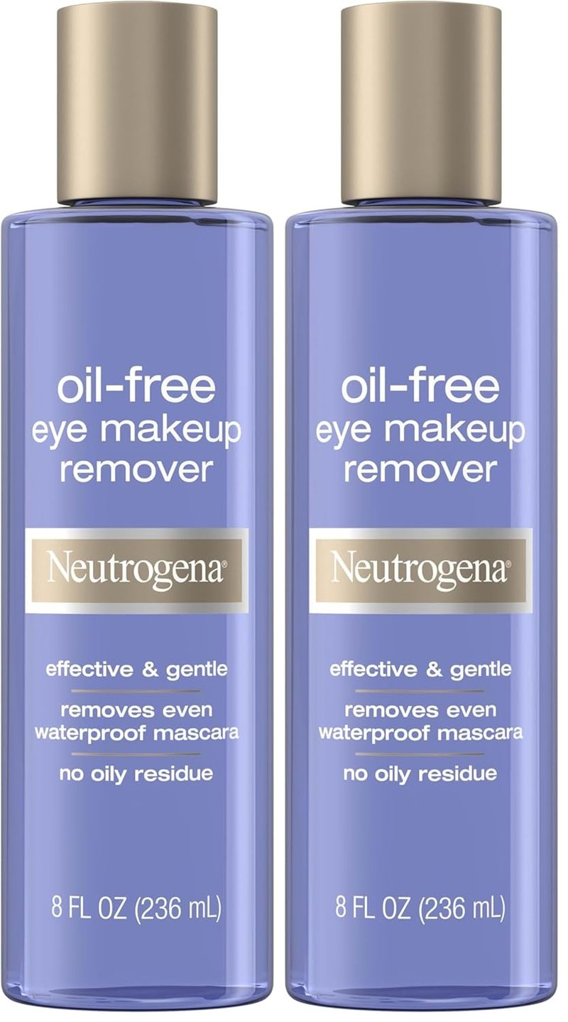 Neutrogena Gentle Oil-Free Eye Makeup Remover | Waterproof Mascara Dissolver, 8 fl. oz (Pack of 2)