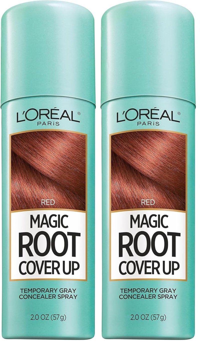 L'Oreal Paris Magic Root Cover Up - 100% Gray Hair Coverage, Lightweight & Transfer-Resistant, Red, 2 oz (2 Count)