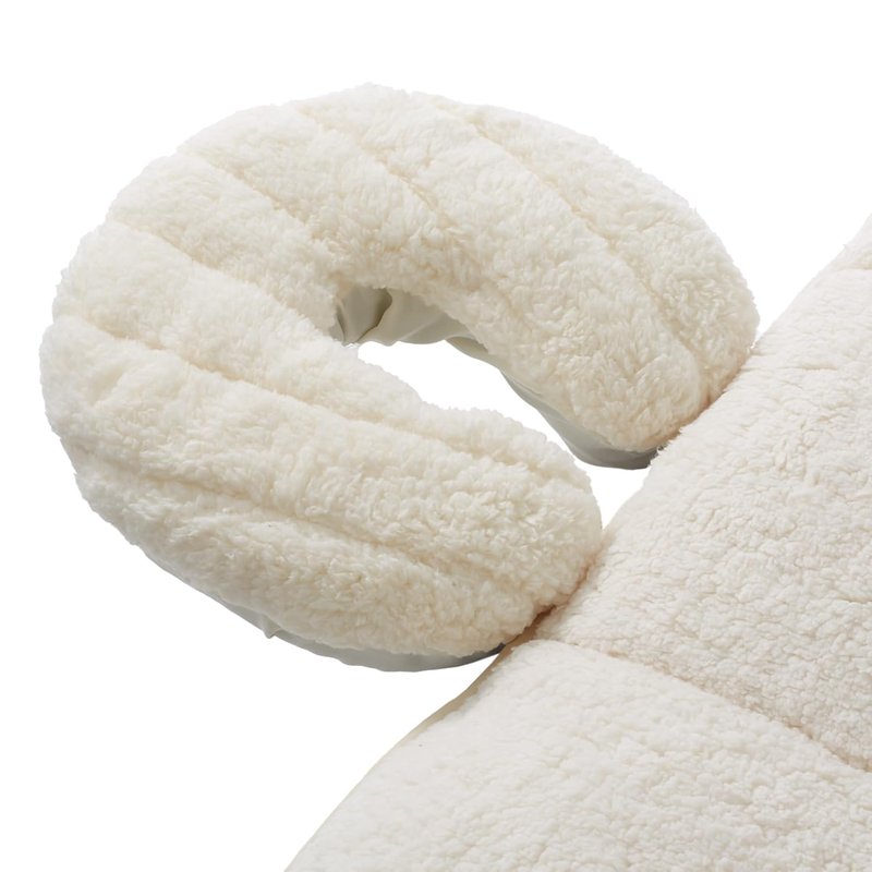 Saloniture Fleece Massage Table Pad & Face Cradle Set - Soft 1/2" Thick Quilted Cover - Natural Color