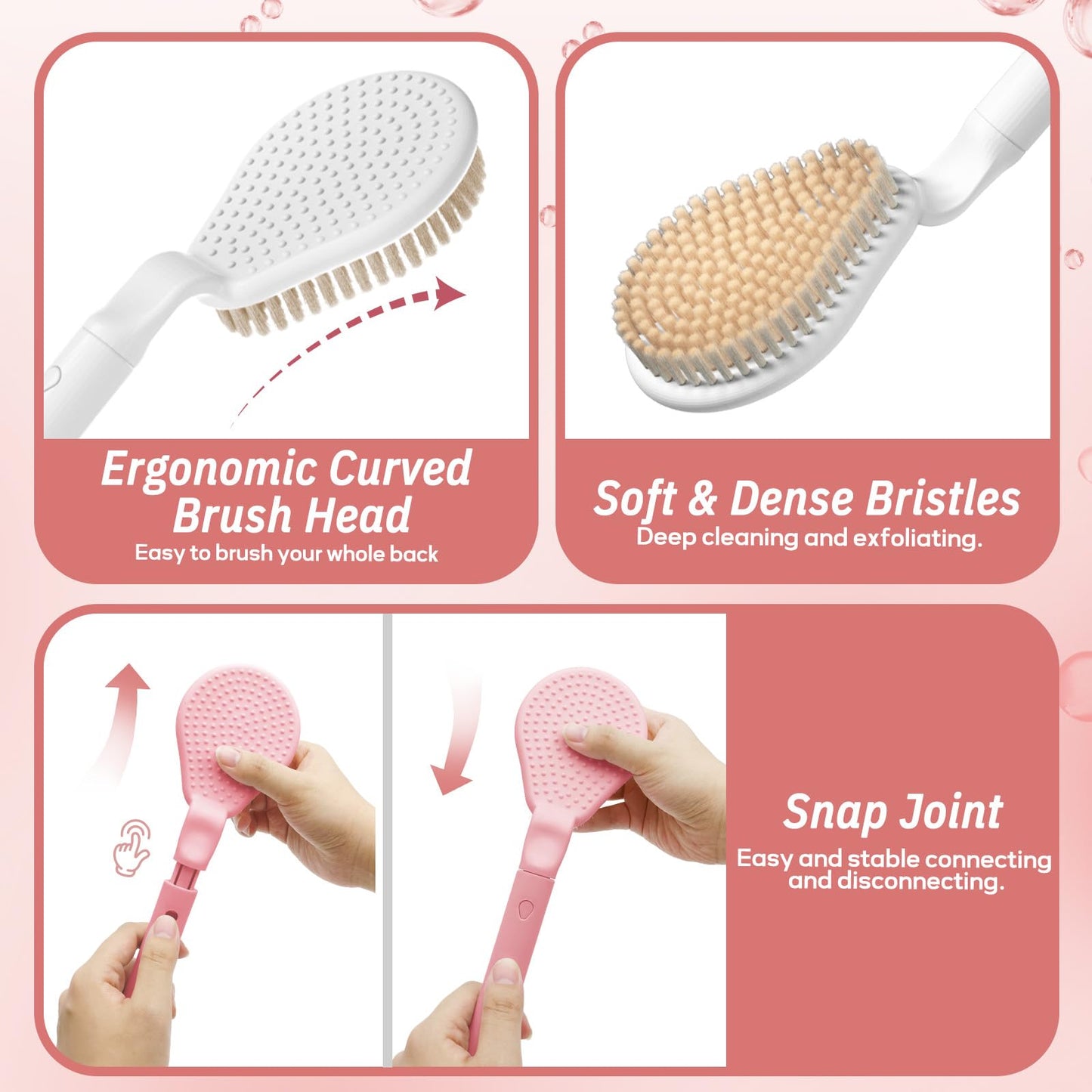 New Foot Brush for Shower, 3-in-1 Foot Scrubber in Shower, 10.2’’-27.5’’Adjustable Long Handle Foot Scrub Brush for Seniors, Pregnant, Disabled, Injured, Gift-Box Packaged