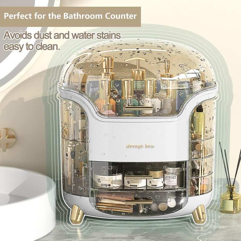 Omeily Large Makeup Organizer - Clear Vanity Storage Box for Cosmetics & Skincare | Easy Visibility