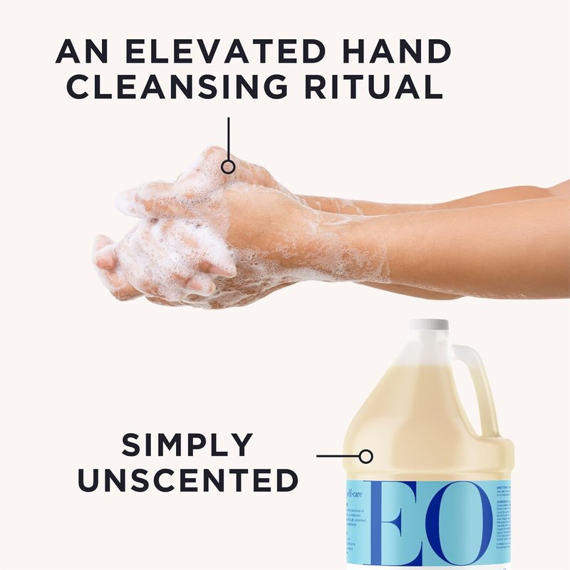 EO Liquid Hand Soap Refill - Unscented, 1 Gallon | Perfect for Kitchen & Bathroom Use
