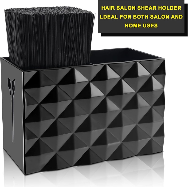 NICEMOVIC Barber Scissors Holder Box - Professional Salon Organizer for Scissors, Combs & Clips (Black)