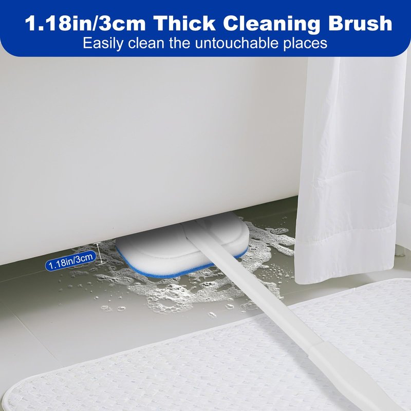 MOSEN Scrub Brush for Shower,4-in-1 Cleaning Brushes with 4 Different Function Cleaning Heads Brush for Shower Cleaning Bathroom Kitchen Car Tub Tile