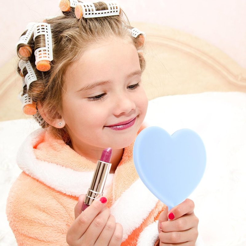 Heart Shaped Handheld Mirror - 50 Pcs Mini Portable Makeup Mirrors | 3.15 x 4.72 Inch Compact Tool for Daily Use