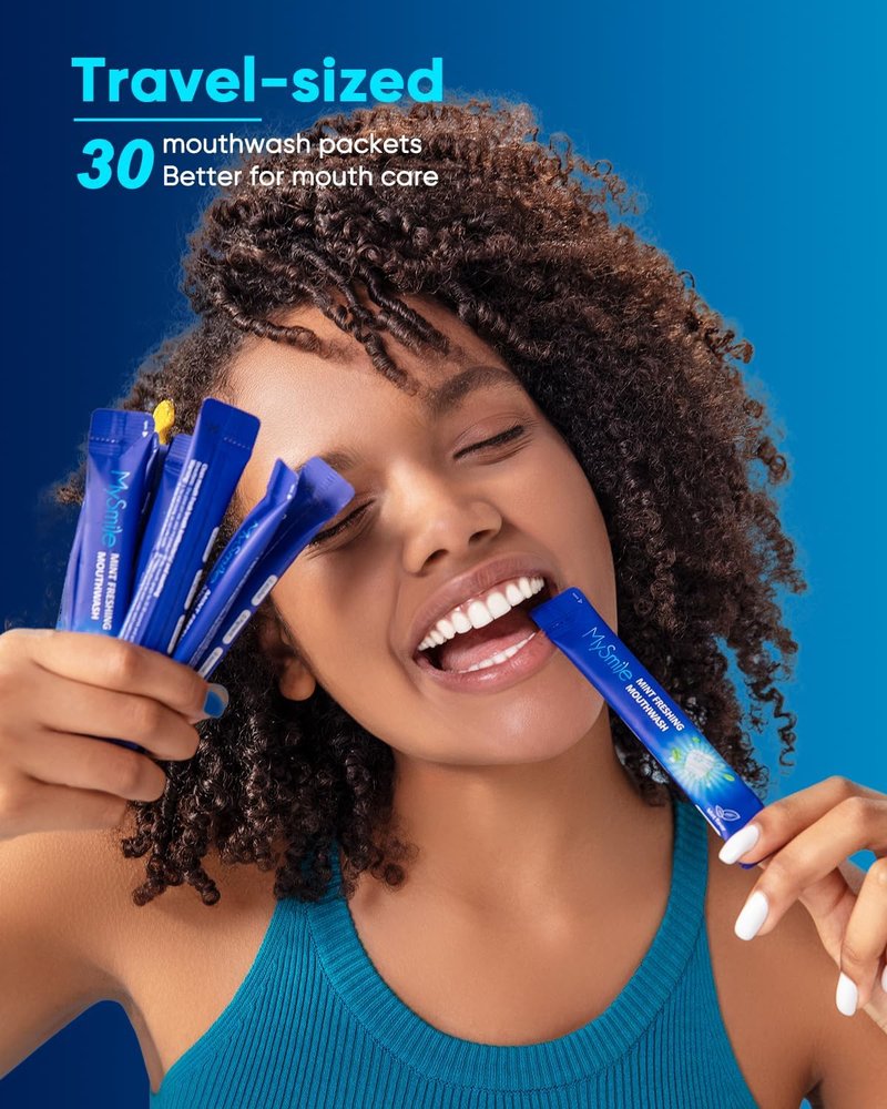 MySmile Mouthwash - Alcohol-Free Oral Rinse for Adults | Fresh Mint Flavor, 30 Uses, Kills 99% Bad Breath Germs