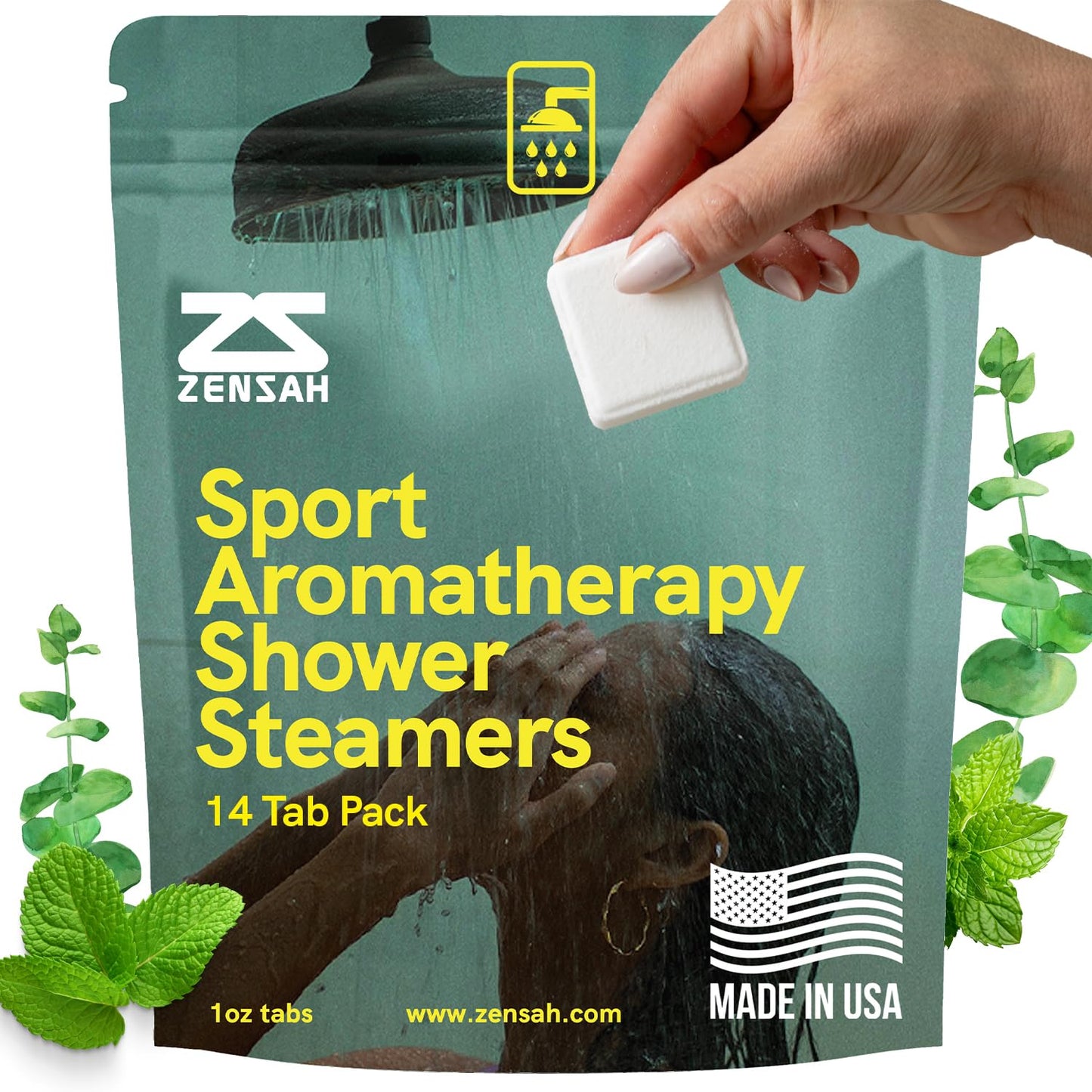 Zensah Sport Shower Steamers - Relaxing Aromatherapy, USA Made with Natural Eucalyptus Essential Oil, Travel Friendly, Self Care, Colds, Summer Gifts for Runners and Muscle Recovery