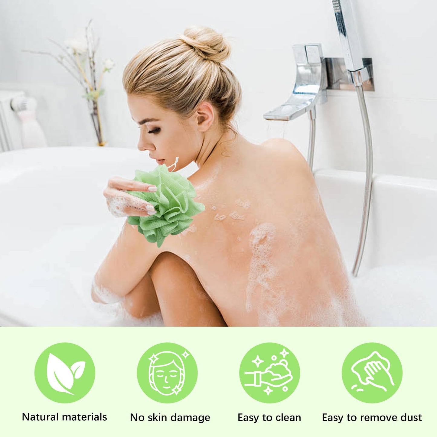 2 in 1 Loofah Cloth 2PCS Soap Bar Loofah, Remove the Cuticle, Clean and Smooth Skin, Suitable for Bath Shower