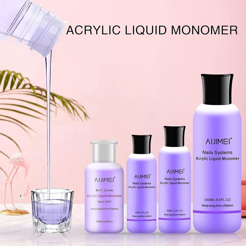 Acrylic Monomer Acrylic Liquid 58ml 2OZ Acrylic Liquid Monomer For Acrylic Powder Acrylic Nail Liquid Monomer For Acrylic Nails Acrylic For Nails Powders & Liquids Acrylic Nail Powder And Liquid