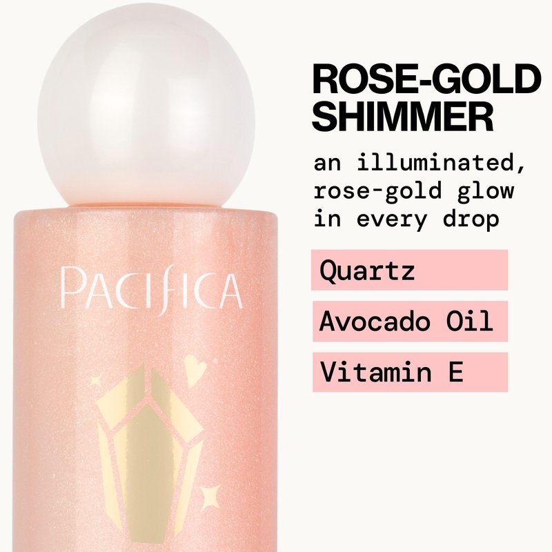 Pacifica Rose Quartz Body Oil – High Vibration Hydrating Body Oil with Natural Plant Oils & Rose Quartz Crystals, Moisturizing & Nourishing, Vegan & Cruelty-Free, Clean Beauty, Floral Scent, 4 oz