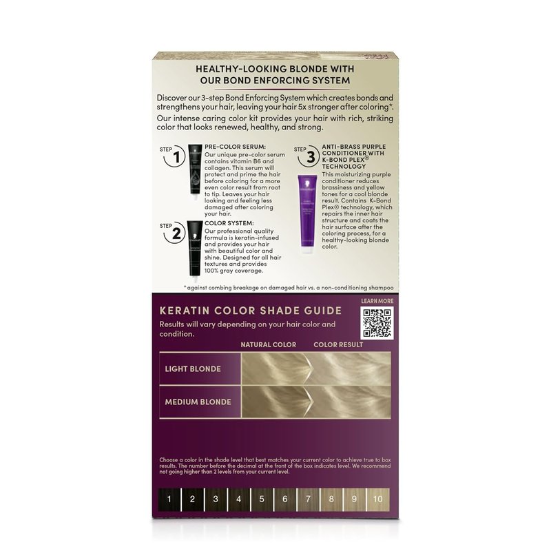 Schwarzkopf Keratin Color Permanent Hair Color - 10.1 Extra Light Ash Blonde | Salon-Quality Dye for 80% Less Breakage & 100% Gray Coverage