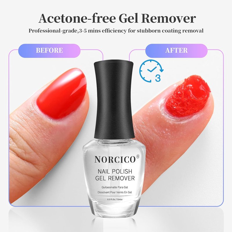 Gel Nail Polish Remover - Fast-Acting Acetone-Free Formula for Gentle DIY Removal | 15ml