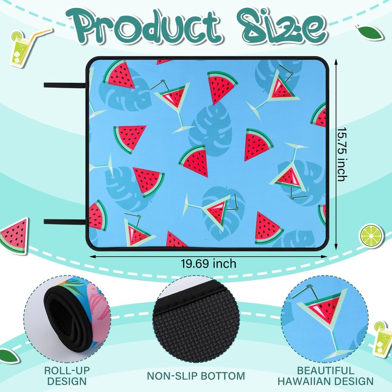 Drydiet 4 Pcs Pool Seats for Edge 15.7 x 19.7 Inches Poolside Seating Mat Neoprene Non Slip Swimming Pool Cushions Pad for Outdoor Summer Beach Lounging Poolside Chair Accessories(Cute Style)