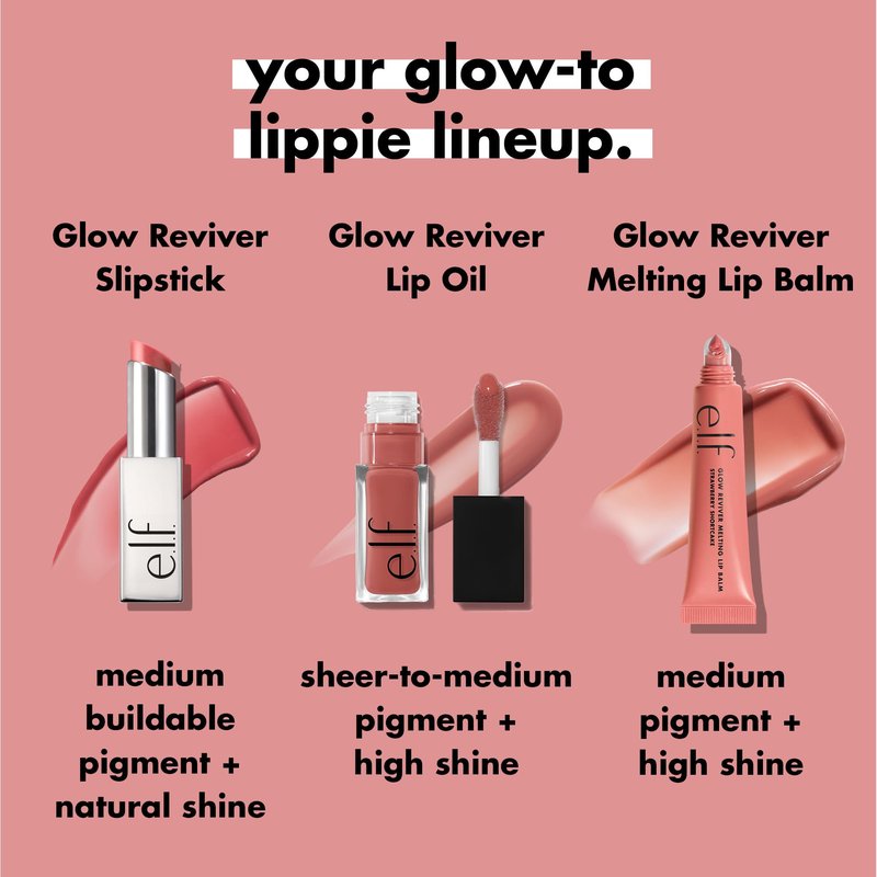 e.l.f. Glow Reviver Slipstick, Tinted Lip Oil Stick, Non-Sticky & Hydrating For A Soft-Shine Finish, Vegan & Cruelty-Free, Cara-melt