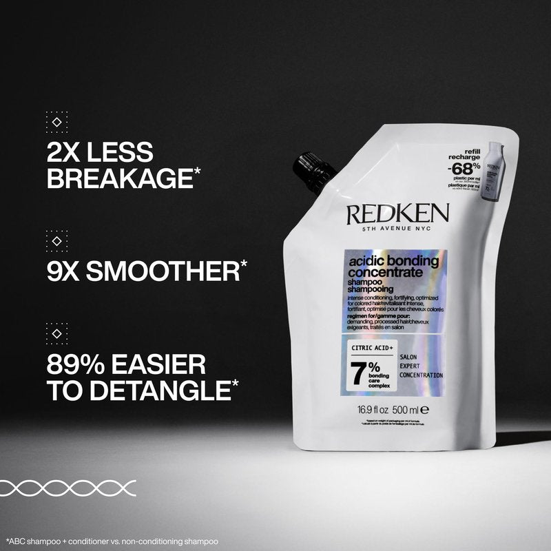 Redken Bonding Shampoo for Damaged Hair Repair | Acidic Bonding Concentrate | For All Hair Types | Refill | 16.9 Fl. Oz.