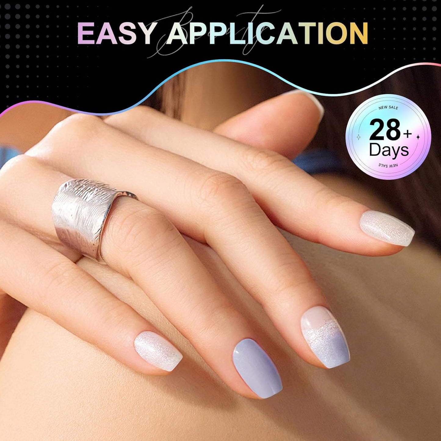 Skiennix Short Coffin Nail Tips - 240Pcs Soft Gel Pre-Shaped Nails | 12 Sizes for Home & Salon Use
