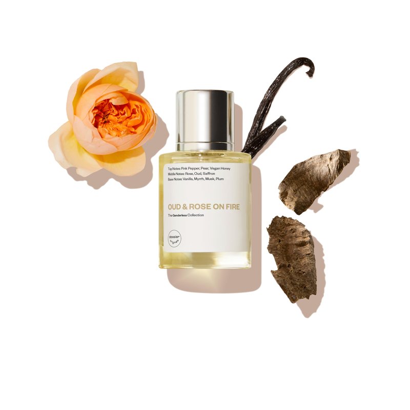Dossier - Originals - Oud & Rose on Fire - Eau de Parfum - Long-Lasting Smoky Floral Oud Fragrance - Unisex - 1.7 fl oz (50ml)