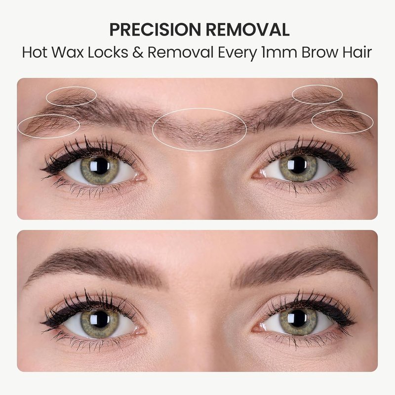 Mini Eyebrow Wax Kit - Hair Removal Wax Beads & Sticks | USB Fast Heat, Travel-Friendly
