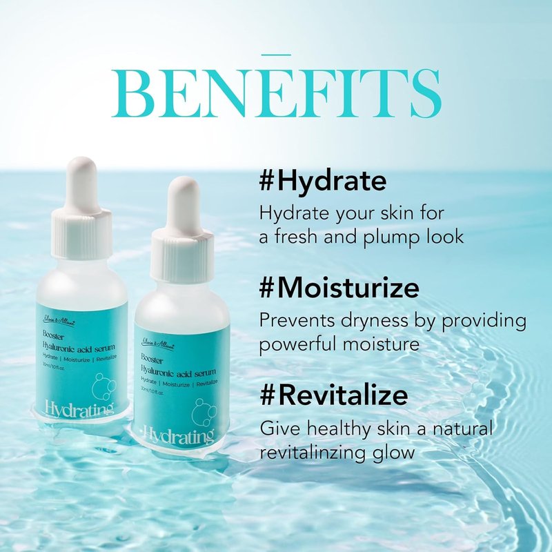 Hyaluronic Acid Serum - Hydrating Formula with Panthenol & Olive Leaf Extract | 1.0 fl oz