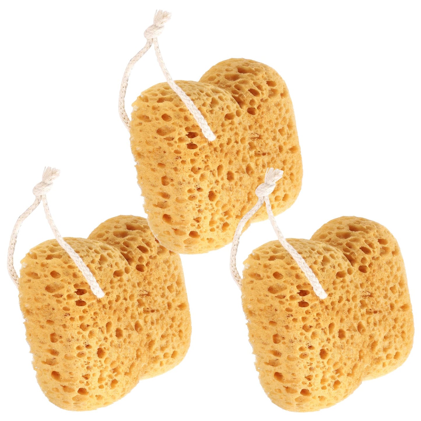 Qianyu 3 Pcs Bath Sponge Foam Loofah Exfoliating Body Sponge Dense Foam Reusable Body Wash Shower Pouf Washing Scrubber for Bathroom Gentle Deep Cleaning Dry Skin Women Men Bathing Accessories