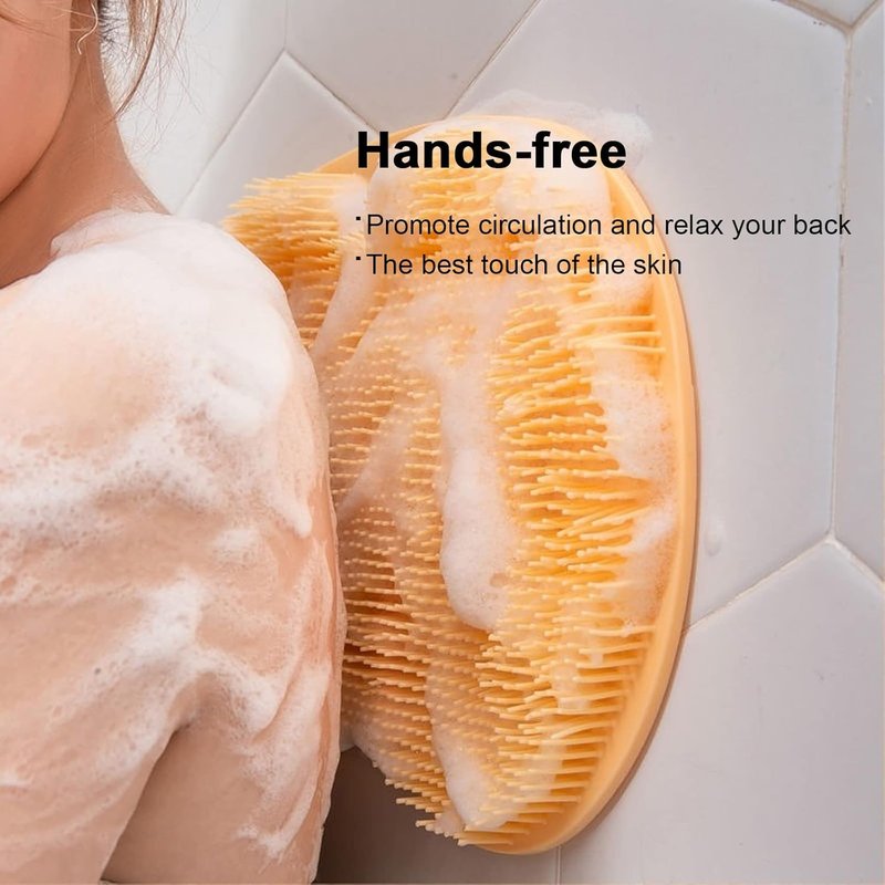 Hfpengzan Shower Foot Scrubber Mat Back Washer Wall Mounted Bath Pad, Non-Slip Suction Cup Shower Foot Scrubber, Body Back Washer Mat for Men Women Daily Skin Cleansing