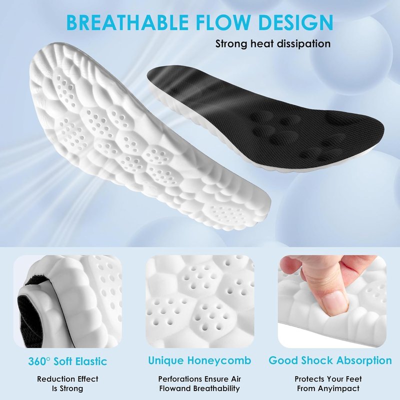Orders My 4D Cloud Steppers Insoles for Men and Women - Shock Absorption Inserts, Soft Anti-Fatigue, Relieve Foot Pain, Memory Foam Insoles for Shoes, Boots & Sneakers Placed Recently by Me