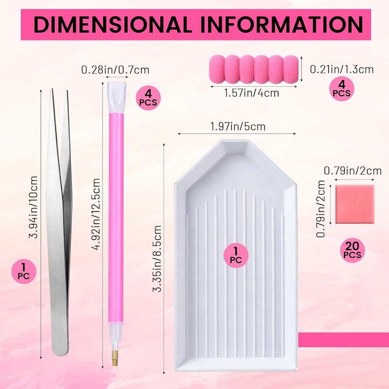 Rhinestone Picker Tool Kit - 30PCS Dual-Head Dotting Pens, Clay Tweezers & Storage Tray for Nail Art & Crafts
